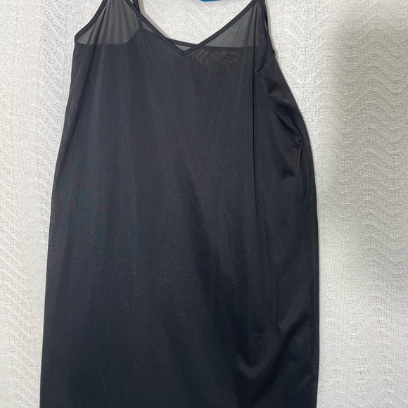 KENSIE Teal Blue Sheer Dress Floral overlay with a black under slip - Picture 4 of 11